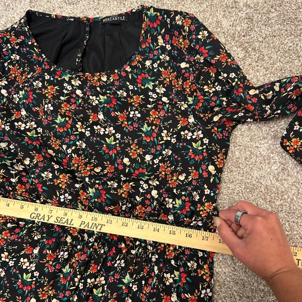 J.Crew Mercantile Floral Dress Women Size 8 Lined Long‎ Sleeve Preppy Business
